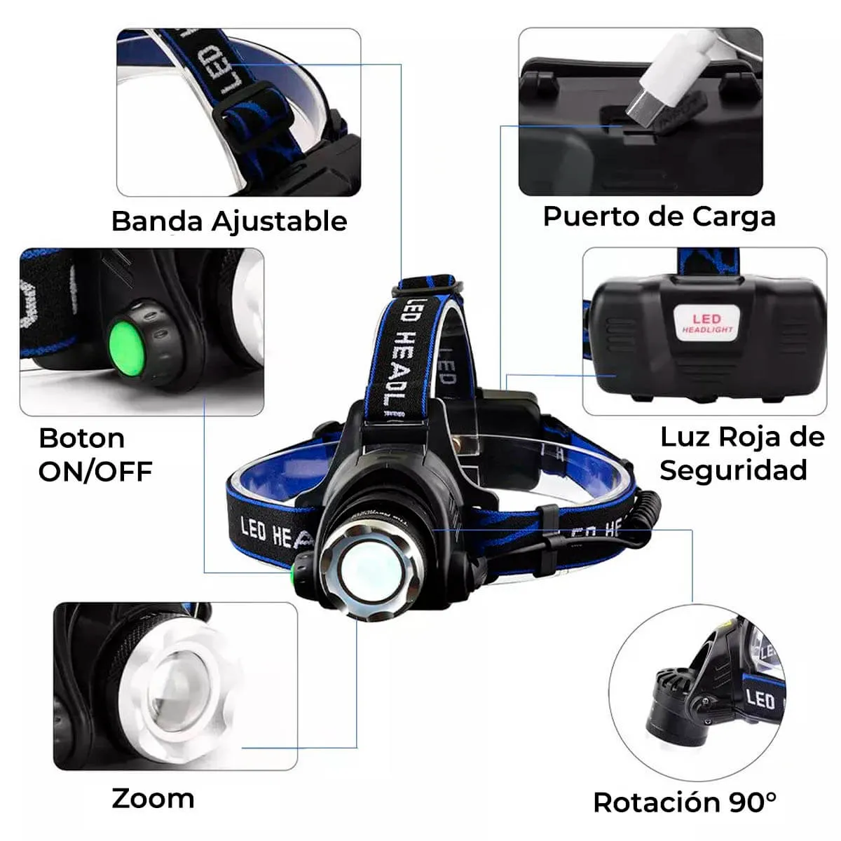 DSPRO Linterna Cabeza Recargable - Imagen 8