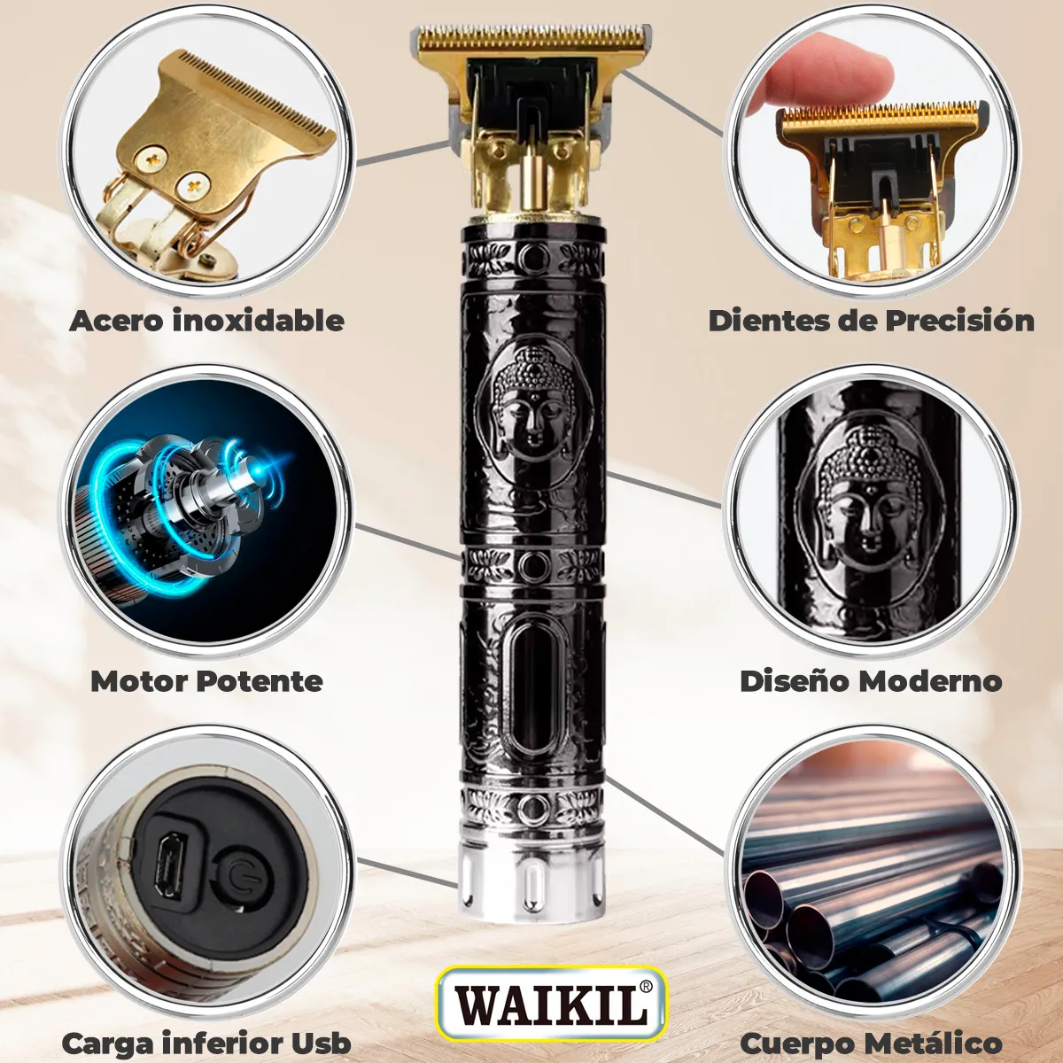 WAIKIL Máquina Afeitar Vintage T9 - Imagen 2