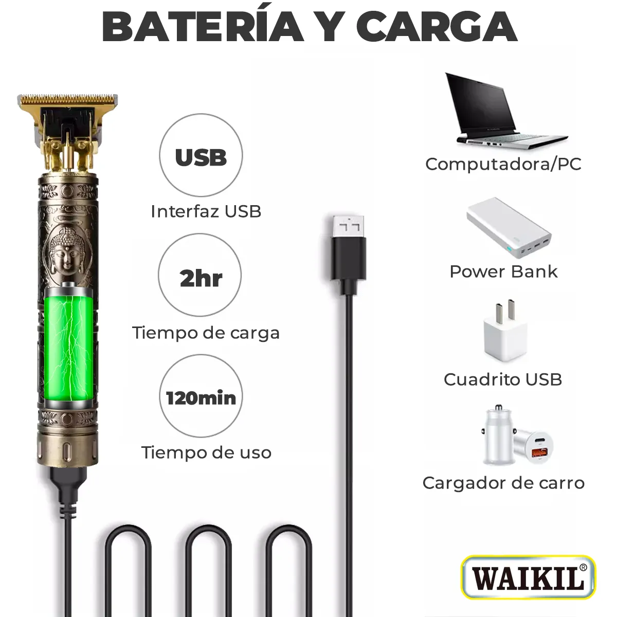WAIKIL Máquina Afeitar Vintage T9 - Imagen 6