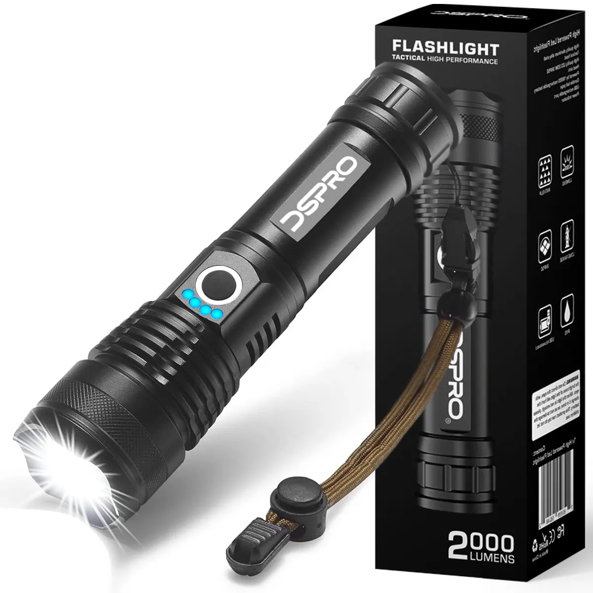 DSPRO Linterna Potente 2000 LM - Imagen 2