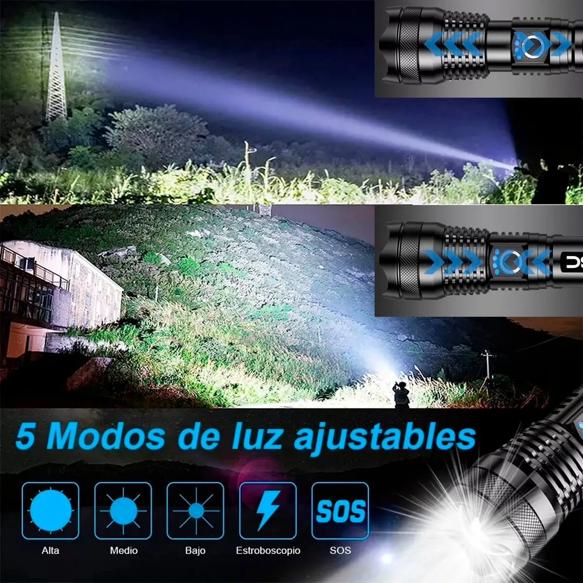 DSPRO Linterna Potente 2000 LM - Imagen 10