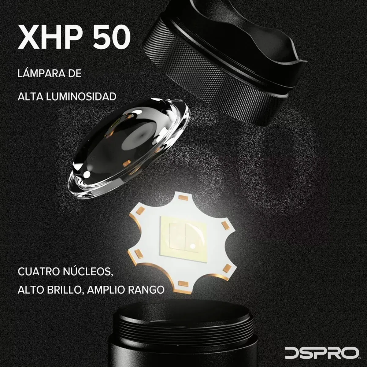 DSPRO Linterna Potente 2000 LM - Imagen 3