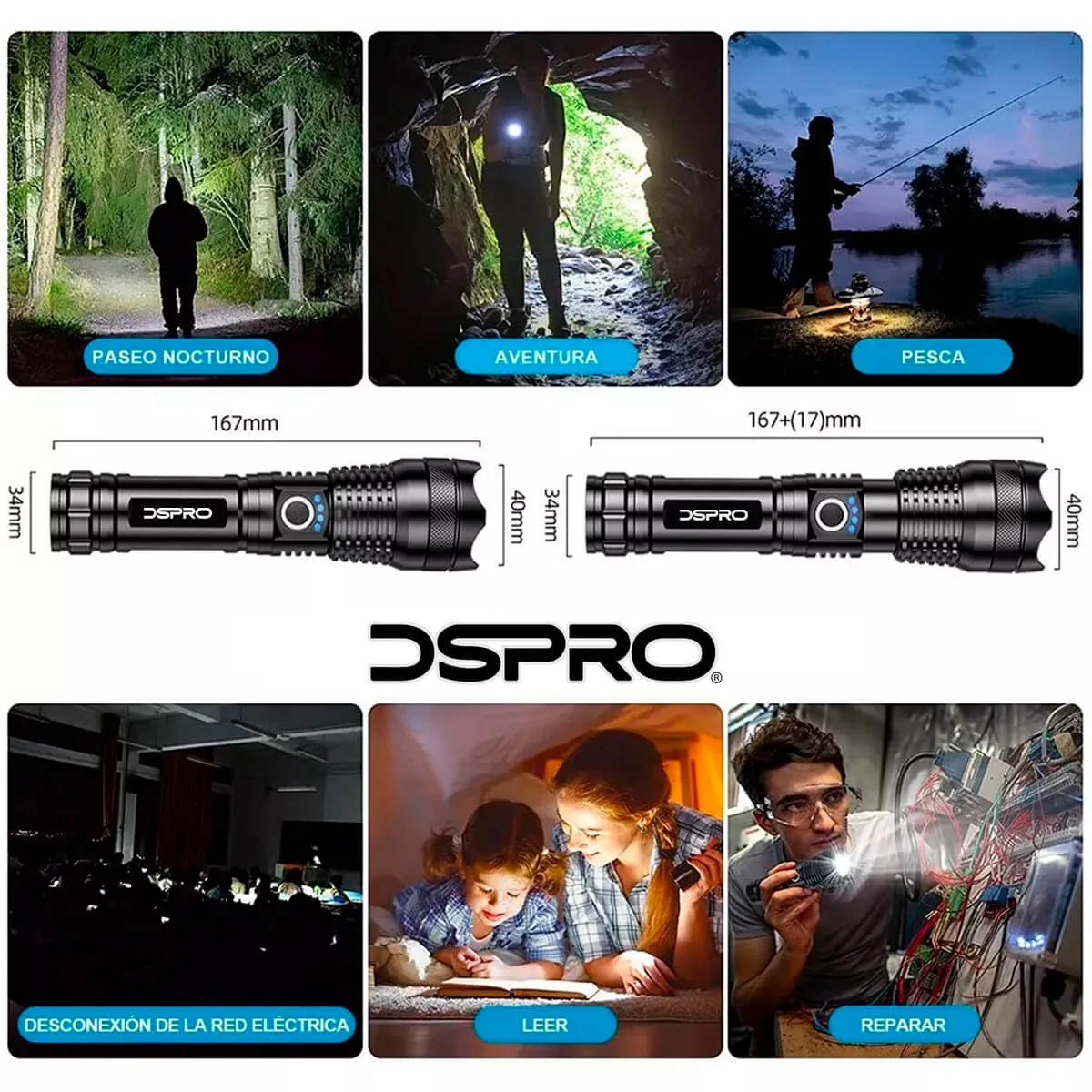 DSPRO Linterna Potente 2000 LM - Imagen 8