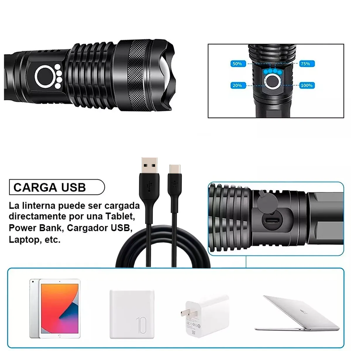 DSPRO Linterna Potente 2000 LM - Imagen 6
