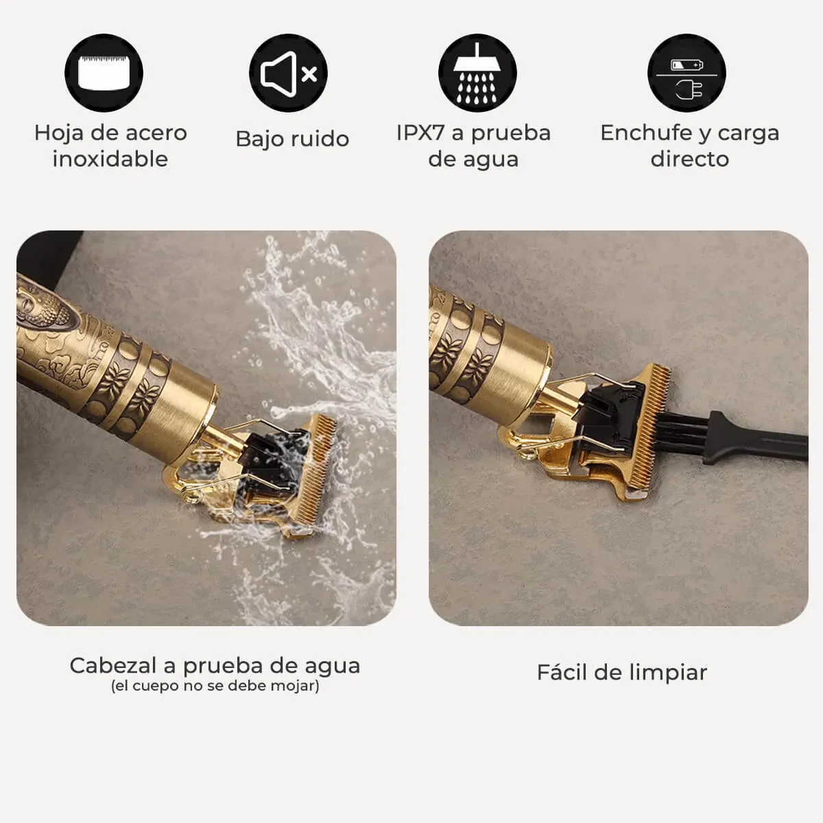 Patillera Vintage Recargable Trimmer - Imagen 9